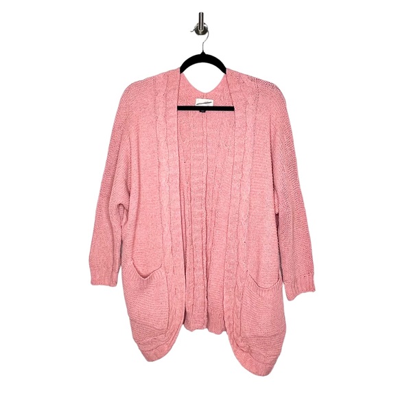 NEW Universal Thread Cable Knit Open Front Cardigan Sweater Blush Size Small - Picture 2 of 5